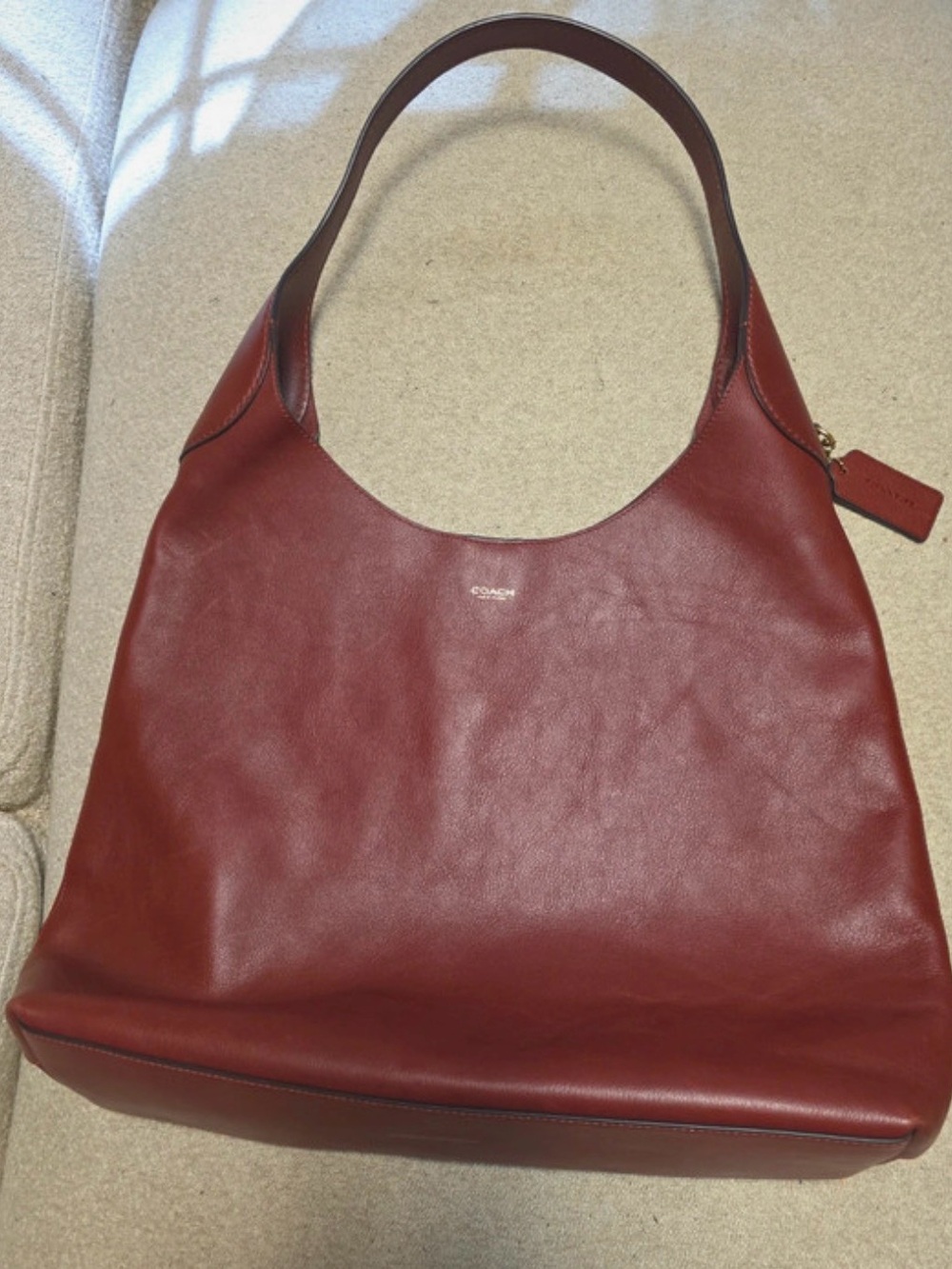 Coach Burgundy Leather Shoulder Hobo